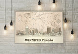 Winnipeg Skyline Wood Wall Art - Personalized Canada Gift