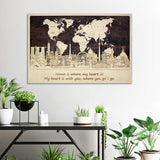 Personalized World Map Push Pin Wall Art - Inspirational Gift