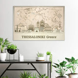 Greece Wooden Wall Art - Thessaloniki Skyline - Personalized Gift - Travel Decor