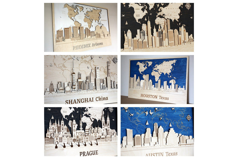 Ottawa Skyline Wood Wall Art - Personalized Canada Gift