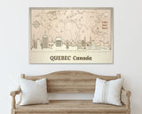 Quebec Skyline Wood Wall Art - Personalized Canada Gift