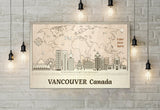 Vancouver Skyline Wood Wall Art - Personalized Canada Gift