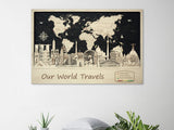 Personalized Wood World Map - Christmas Gift