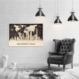 Shanghai City Skyline Wall Decor - Personalized