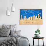 Nashville Skyline Wall Art - Wood Decor