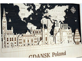 Gdansk Wood Wall Decor - Personalized Travel Map