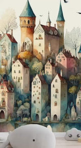 Self-Adhesive Mural Print For Kids' Space "City From A Fairy Tale" Kids Room Print
