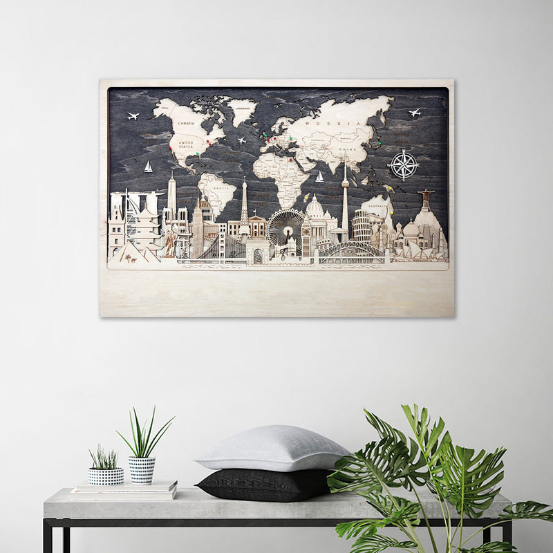 Personalized Wooden Wall Map