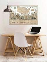 3D American Wooden Map 