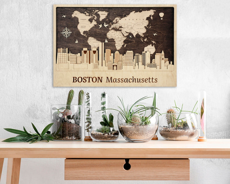  Personalized Wooden Push Pin Map Wall Decor