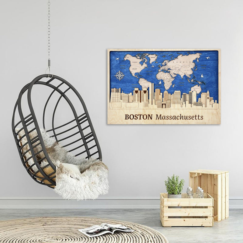  Personalized Wooden Push Pin Map Wall Decor