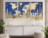 Wooden Wall Art Decor World Map