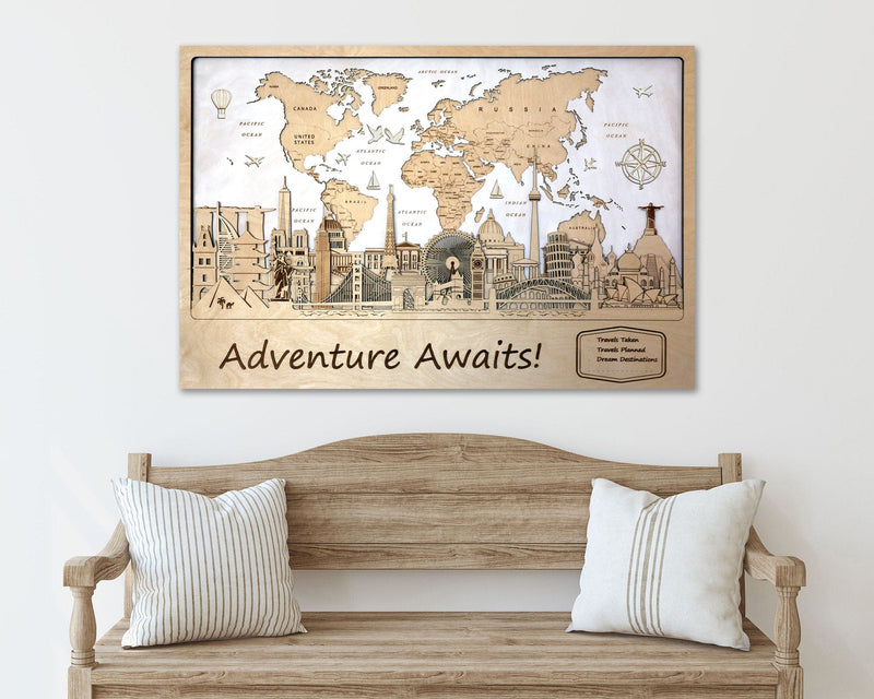 Personalized Wooden Wall Map