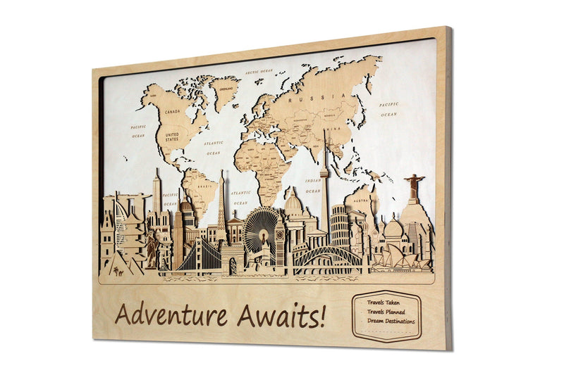 Personalized Wooden Wall Map