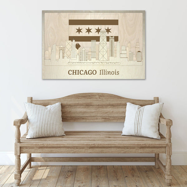  Chicago Skyline - Wooden Wall Decor