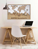  Personalized Wooden Push Pin Map Wall Decor