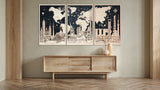 3 Posters -Wall Decor World Map