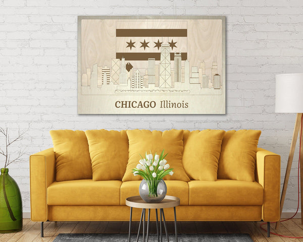  Chicago Skyline - Wooden Wall Decor