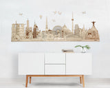 World Landmarks Skyline Wooden Wall Decor