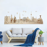 World Landmarks Skyline Wooden Wall Decor