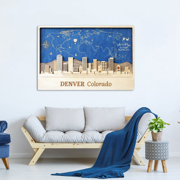 Denver Skyline - Wooden Wall Decor