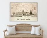 Chennai Skyline - Wooden Wall Decor