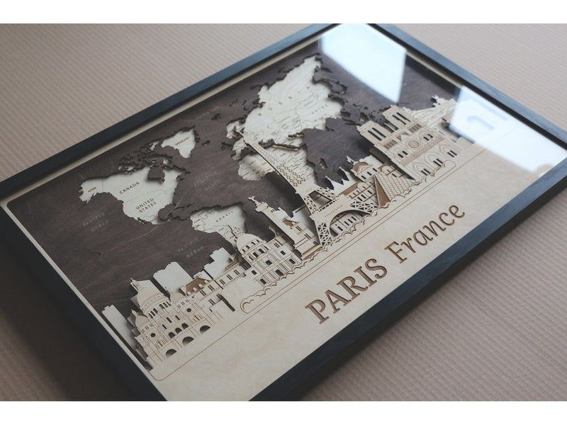  Paris Framed Wooden Decor 