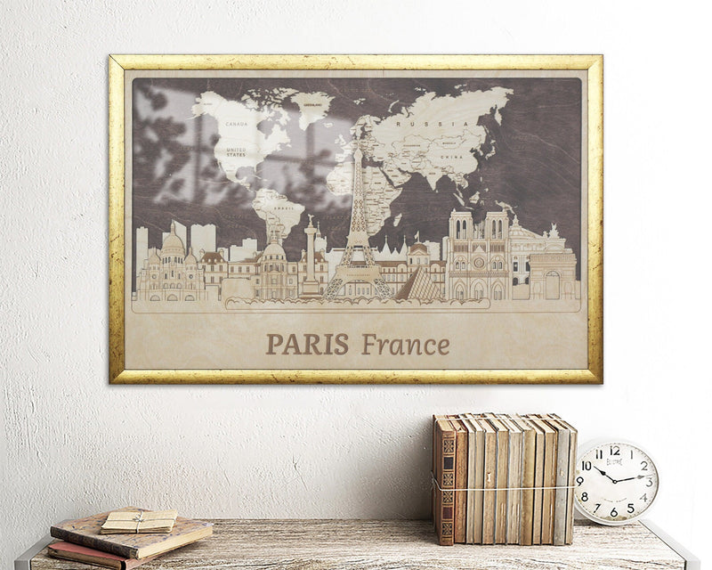  Paris Framed Wooden Decor 