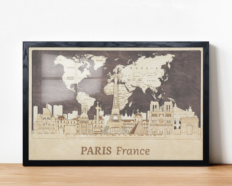  Paris Framed Wooden Decor 