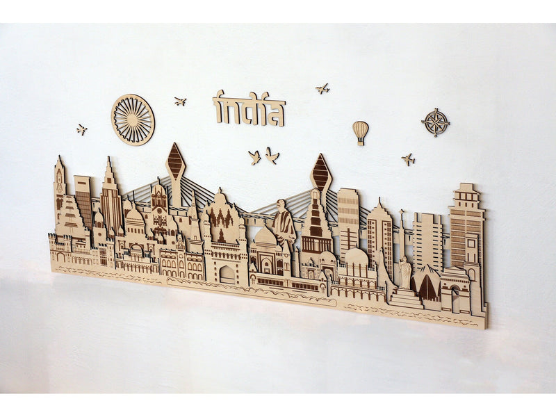  Indian Popular City Landmarks Wooden Wall Art