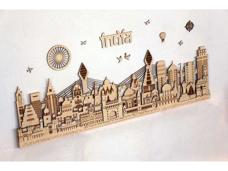  Indian Popular City Landmarks Wooden Wall Art