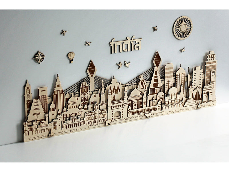  Indian Popular City Landmarks Wooden Wall Art