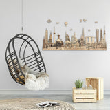 World Landmarks Skyline Wooden Wall Decor