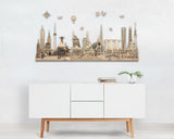 World Landmarks Skyline Wooden Wall Decor