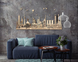 World Landmarks Skyline Wooden Wall Decor