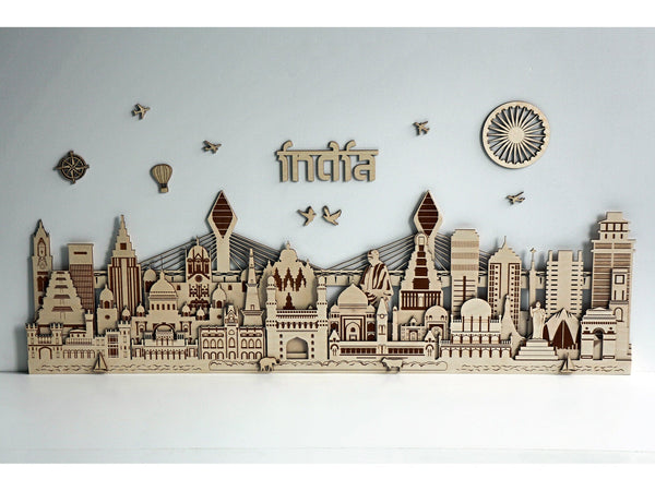  Indian Popular City Landmarks Wooden Wall Art