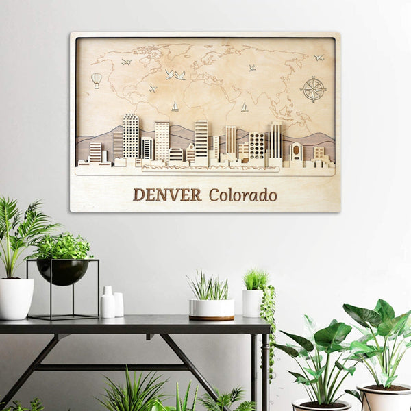 Denver Skyline - Wooden Wall Decor