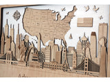 3D American Wooden Map 