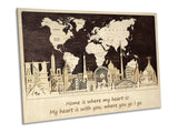 World Map Wooden Wall Decor