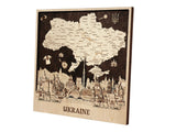 Ukraine Map Wooden Wall Art Decor 