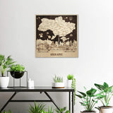 Ukraine Map Wooden Wall Art Decor 